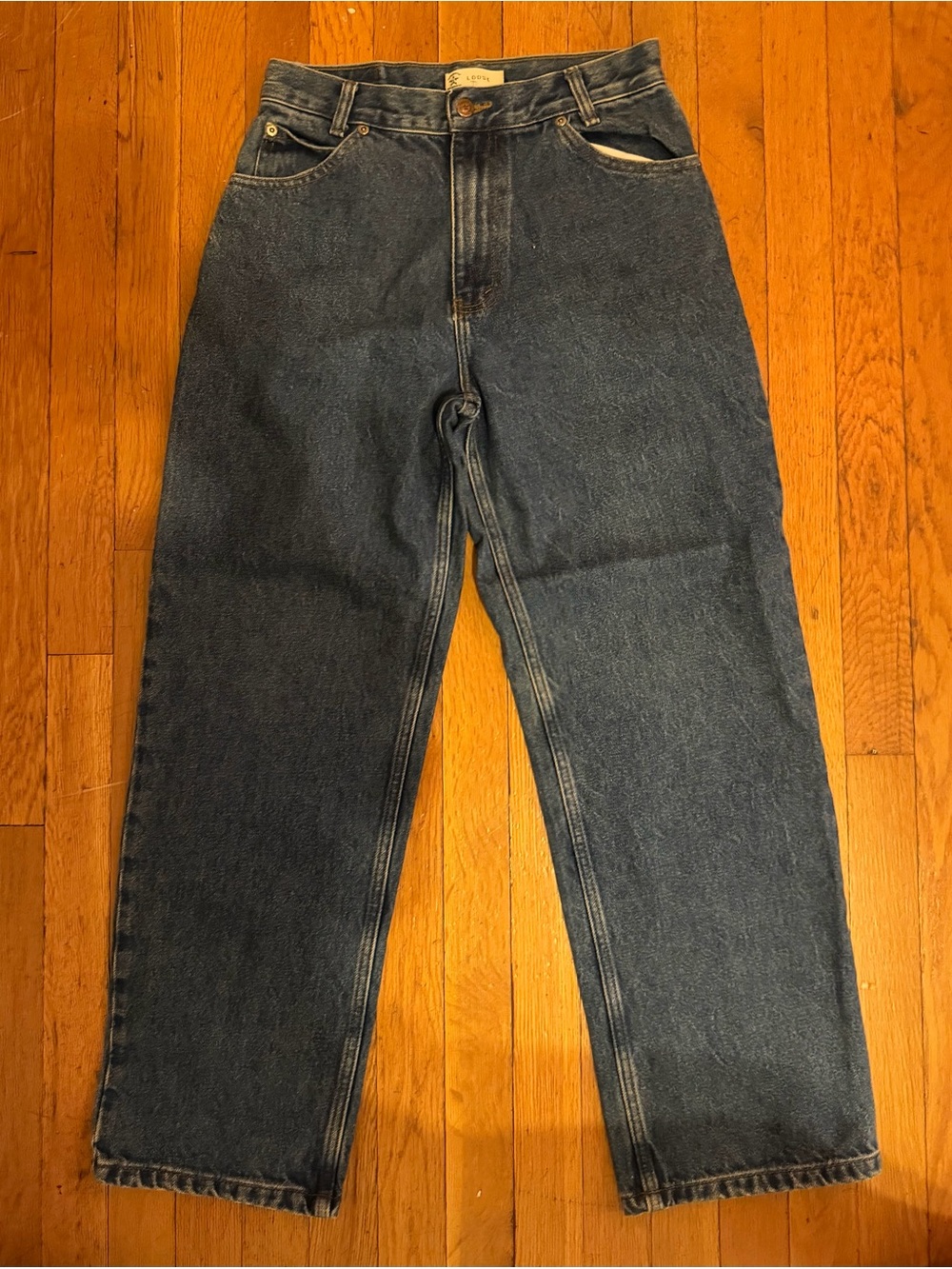 Arizona Jean Company Women's Boyfriend Jeans in Dark Blue Denim